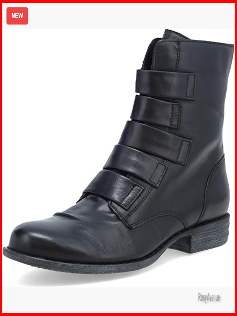 Leather Ankle Boots Block Heel Zip Closure Fall Utility Style